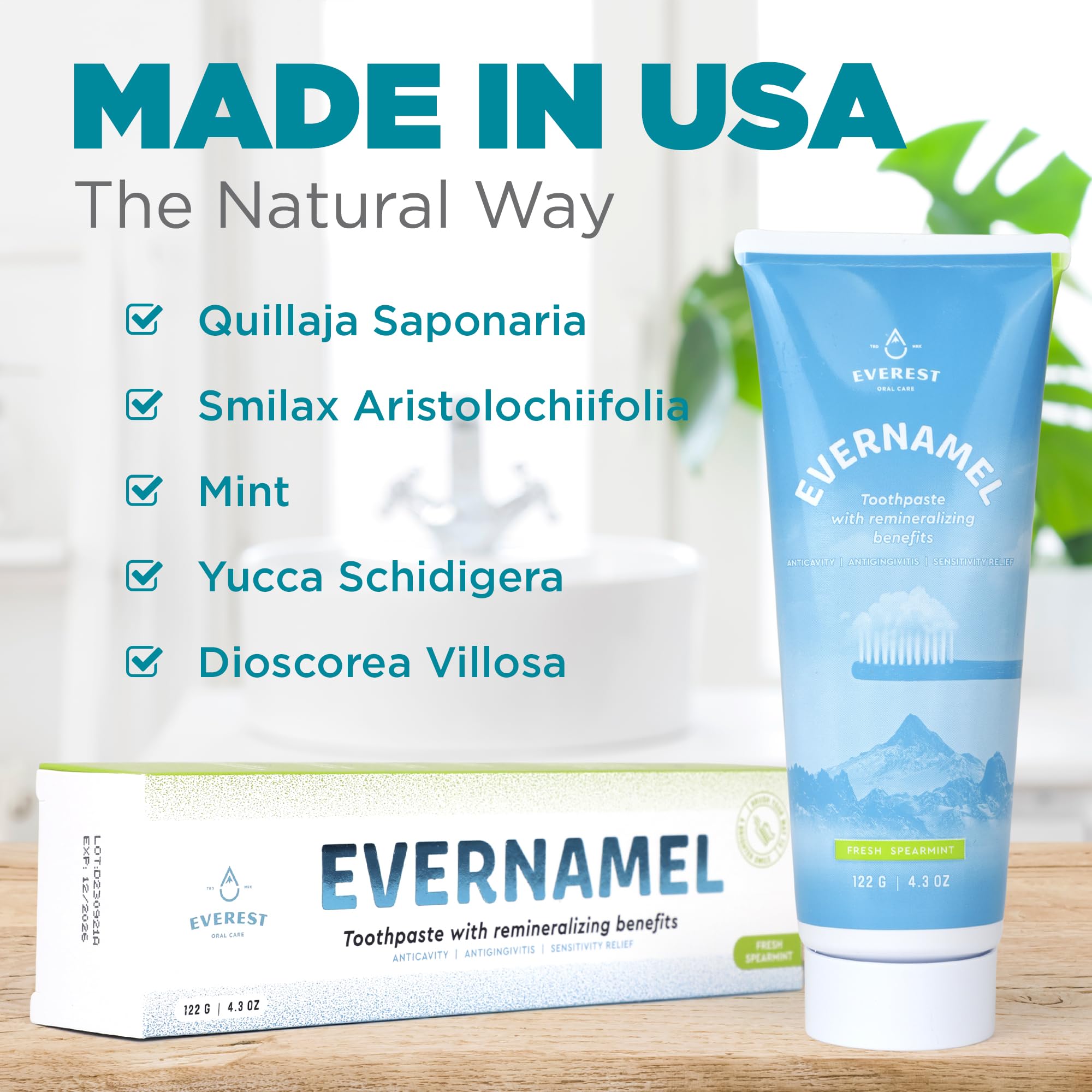 Evernamel 4.3 oz toothpaste box packaging
