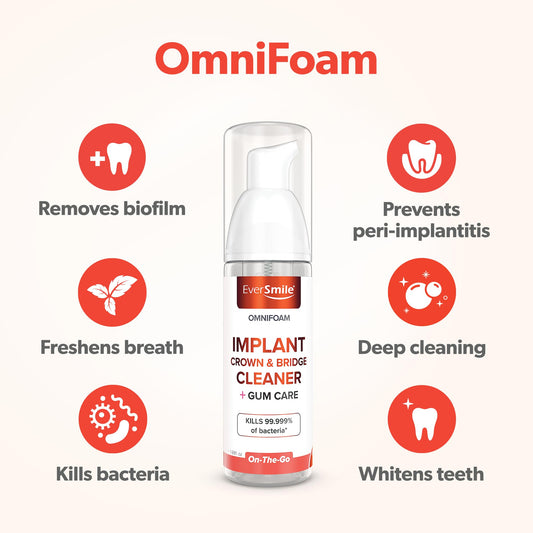 Close-up of Eversmile OmniFoam 50ml bottle