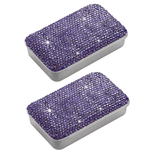 EveryBling purple dental floss holder travel tin box kit - compact portable case