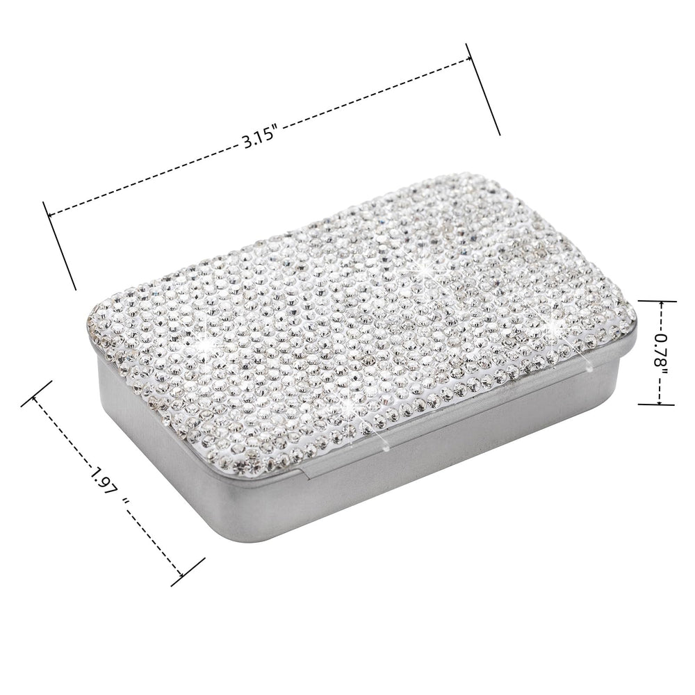 Small travel tin box versatile for jewelry and grooming on the go