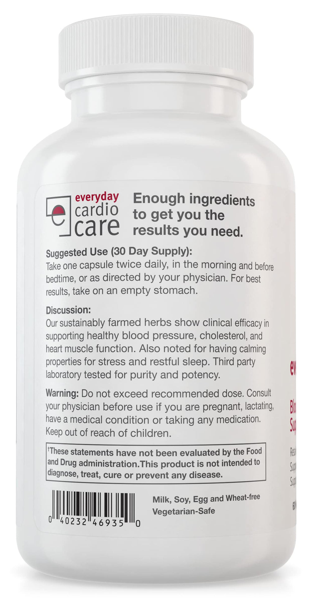 Hawthorn berry, Arjuna, and other herbs in formula