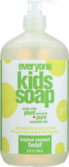 Front view of Everyone 3-in-1 Tropical Coconut Kids Soap six-pack (32oz each)