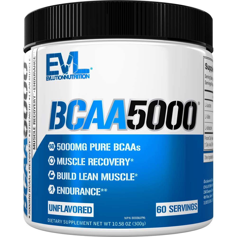 EVL BCAA5000 unflavored powder front view