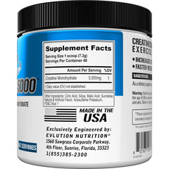 EVL Creatine5000 Blue Raz canister with scoop