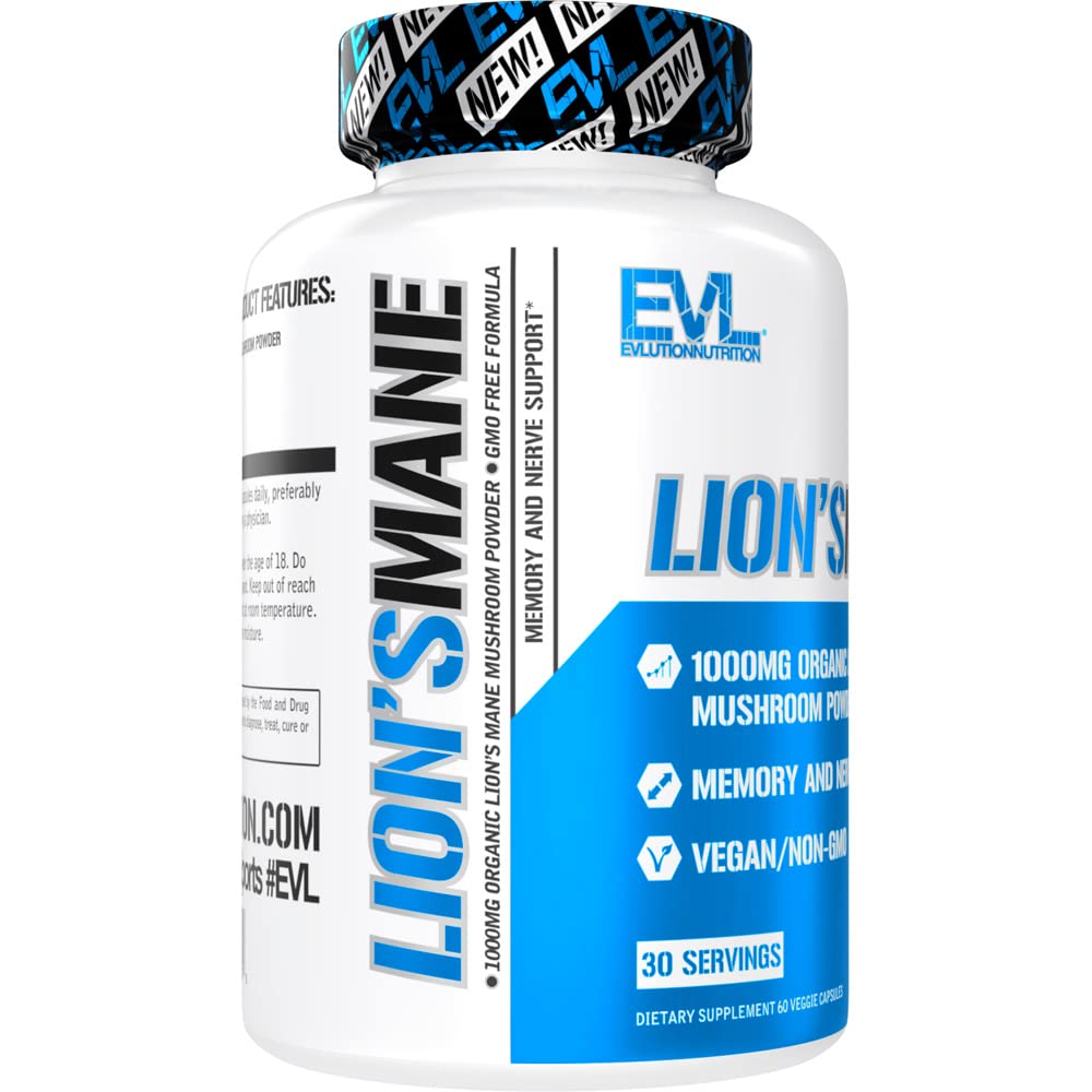 Pack of 2 EVL Lion’s Mane supplements in packaging