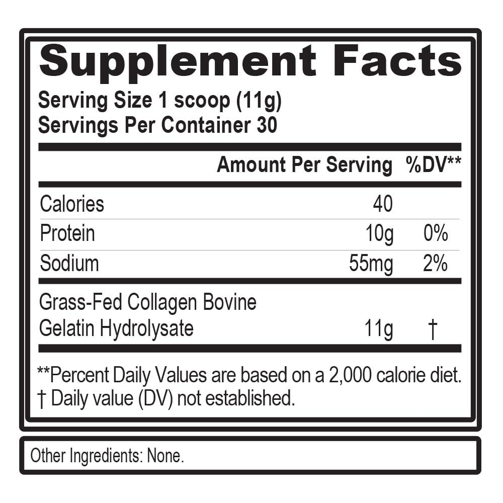 Close-up of unflavored collagen powder in a scoop
