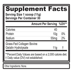 Close-up of unflavored collagen powder in a scoop