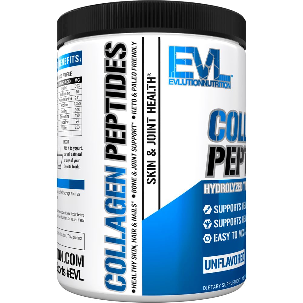 Packaging for Evlution Nutrition Collagen Peptides Powder