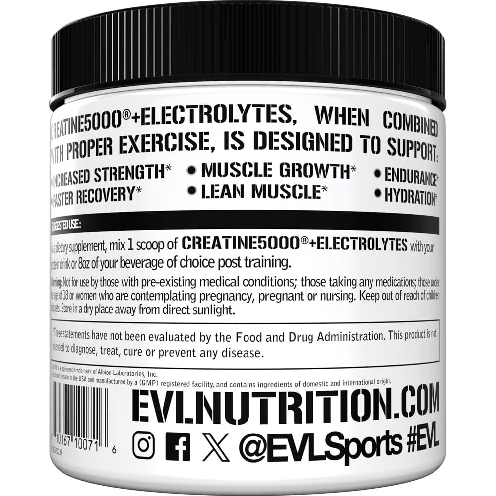Unflavored Creatine 5000 + Electrolytes powder being mixed with a beverage