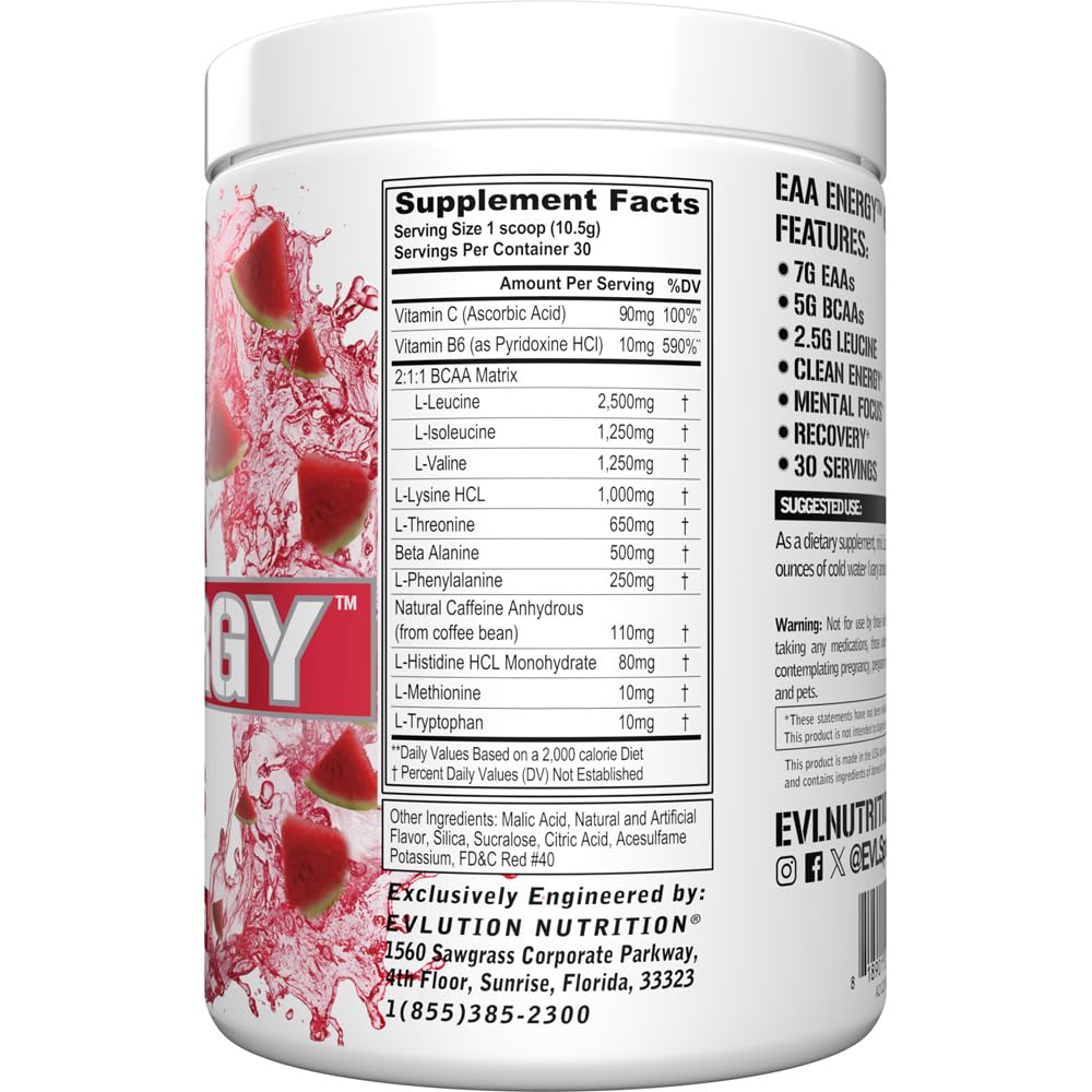 Back view of EVL EAA Energy 30-servings container