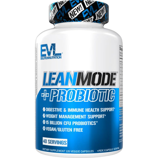 EVL LeanMode + Probiotic bottle label – 40 servings