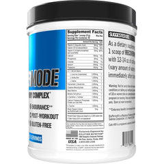 Close-up of Recover Mode label showing BCAAs and Creatine