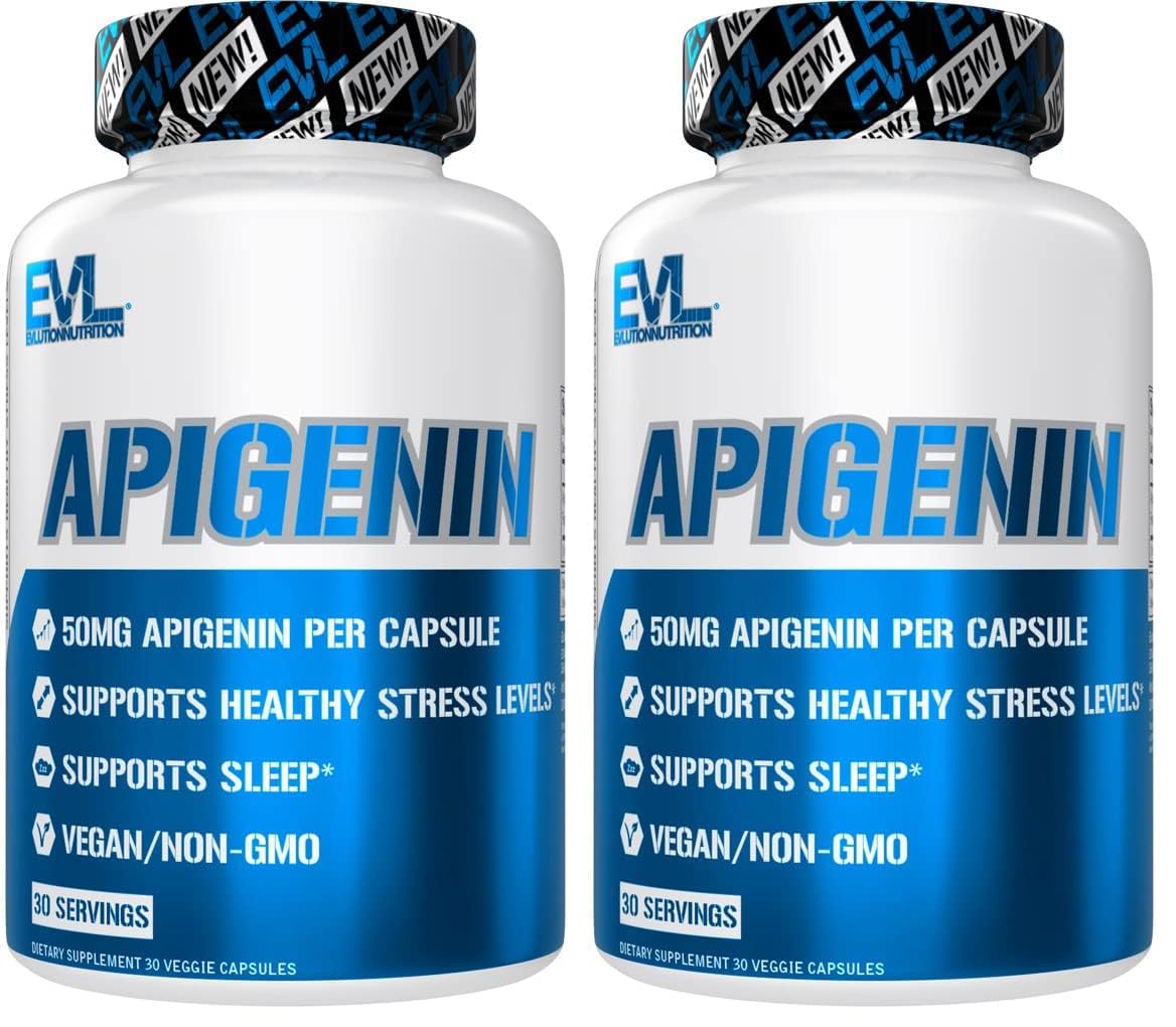 Front view of Evlution Pure Apigenin Chamomile 50mg bottle