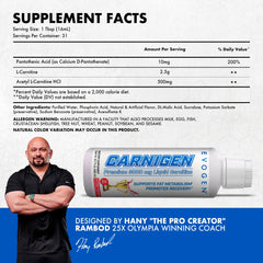 Product shot of Evogen Carnigen Liquid bottle on a white backdrop