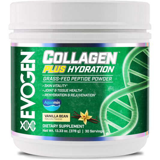 Evogen Collagen Plus Hydration Vanilla Bean bottle label
