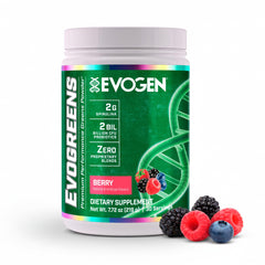 Evogen Evogreens Berry Greens powder bottle label