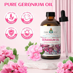 Geranium essential oil ready for diffuser and aromatherapy