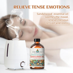 Close-up of sandalwood essential oil dropper