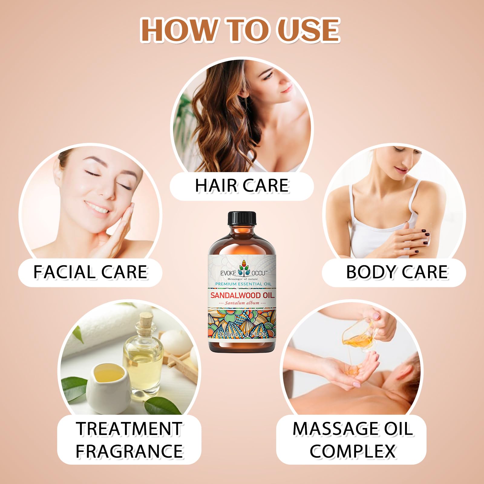 Sandalwood essential oil for skincare and aromatherapy