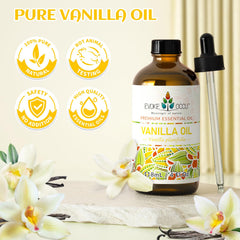 EVOKE OCCU Vanilla Essential Oil packaging beside product accessories.