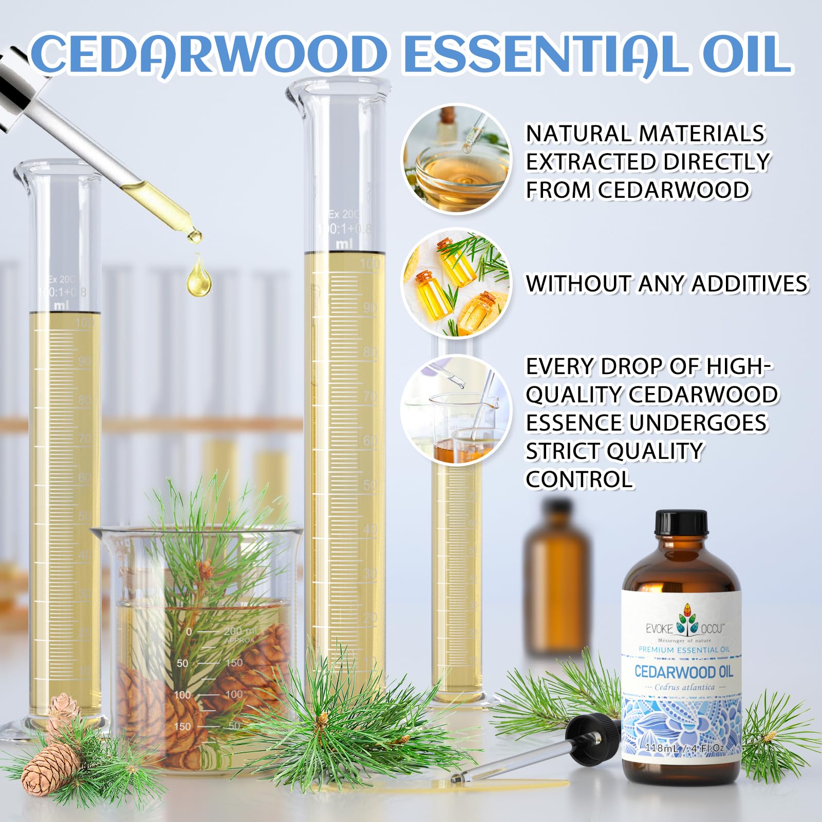 Cedarwood essential oil with carrier oil for skin massage