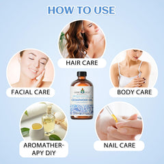 Massage-ready cedarwood essential oil use