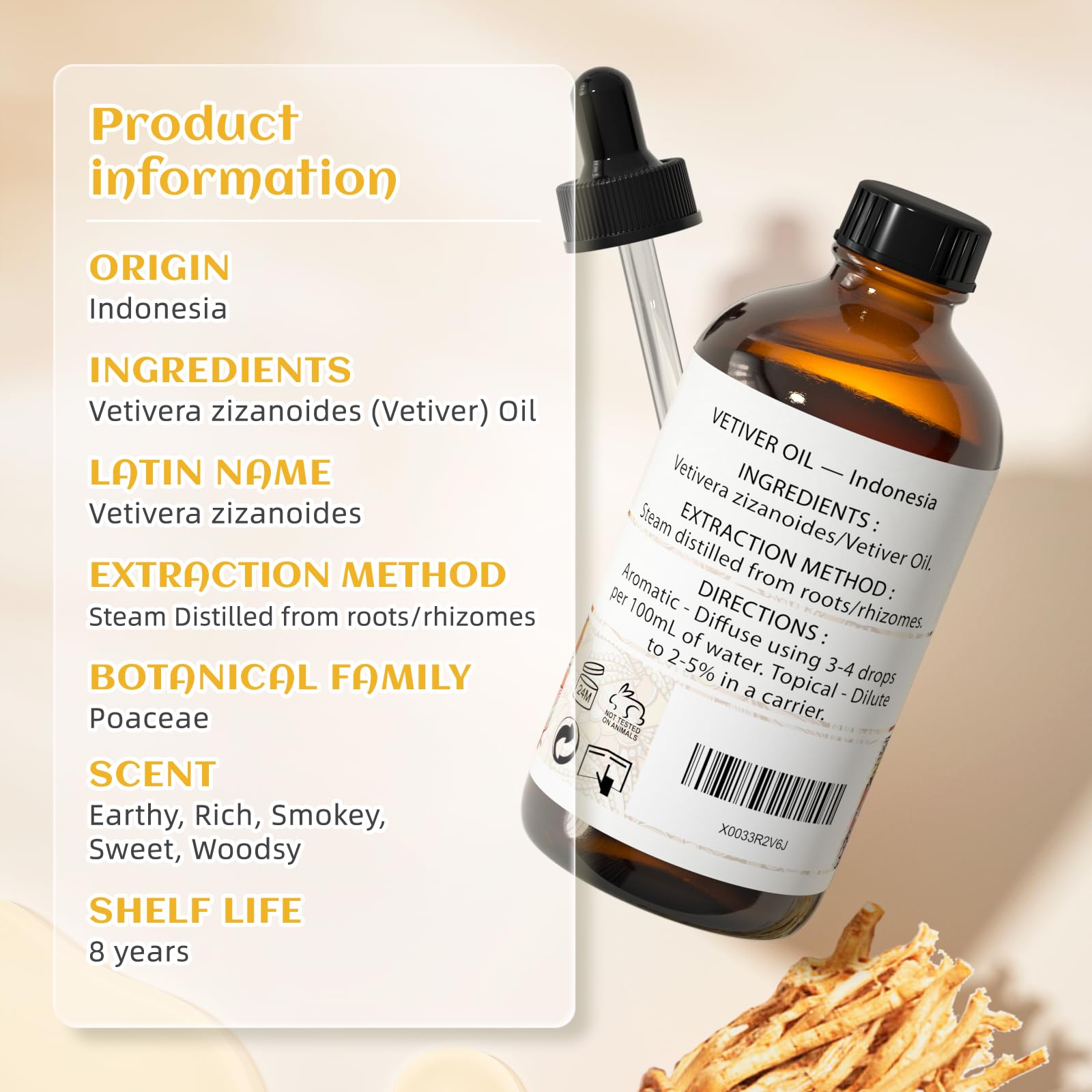 Packaging and box for EVOKE OCCU Vetiver Essential Oil