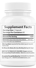 60-capsule bottle of Evolved Elements Thyroid standing upright