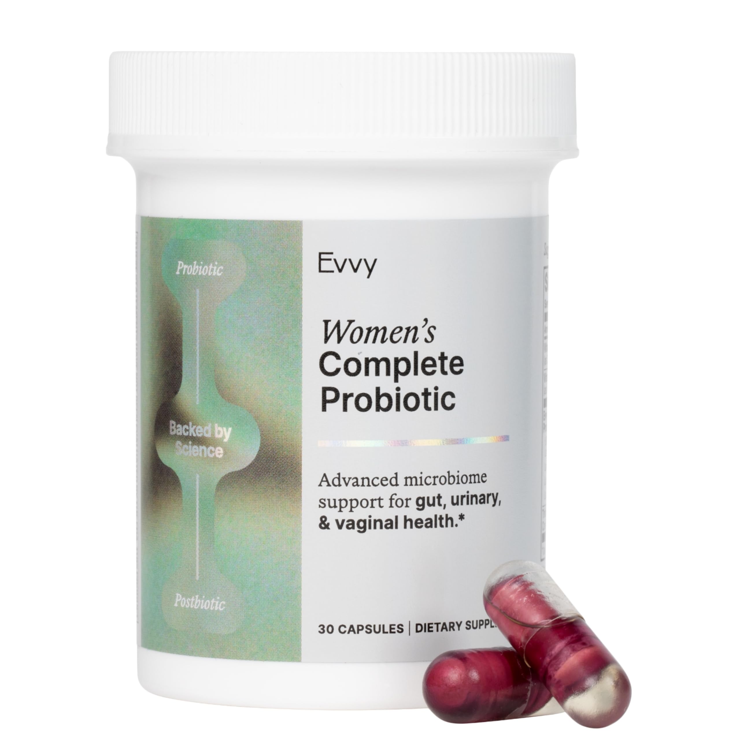 Evvy Women's 3-in-1 Probiotic bottle on white background