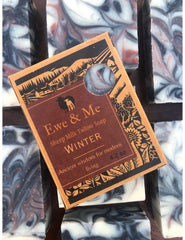 Ewe & Me WINTER soap close-up highlighting aromatherapy texture for a soothing bath ritual.