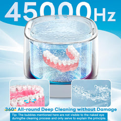 Side view of Exluvon 250ml portable ultrasonic cleaner