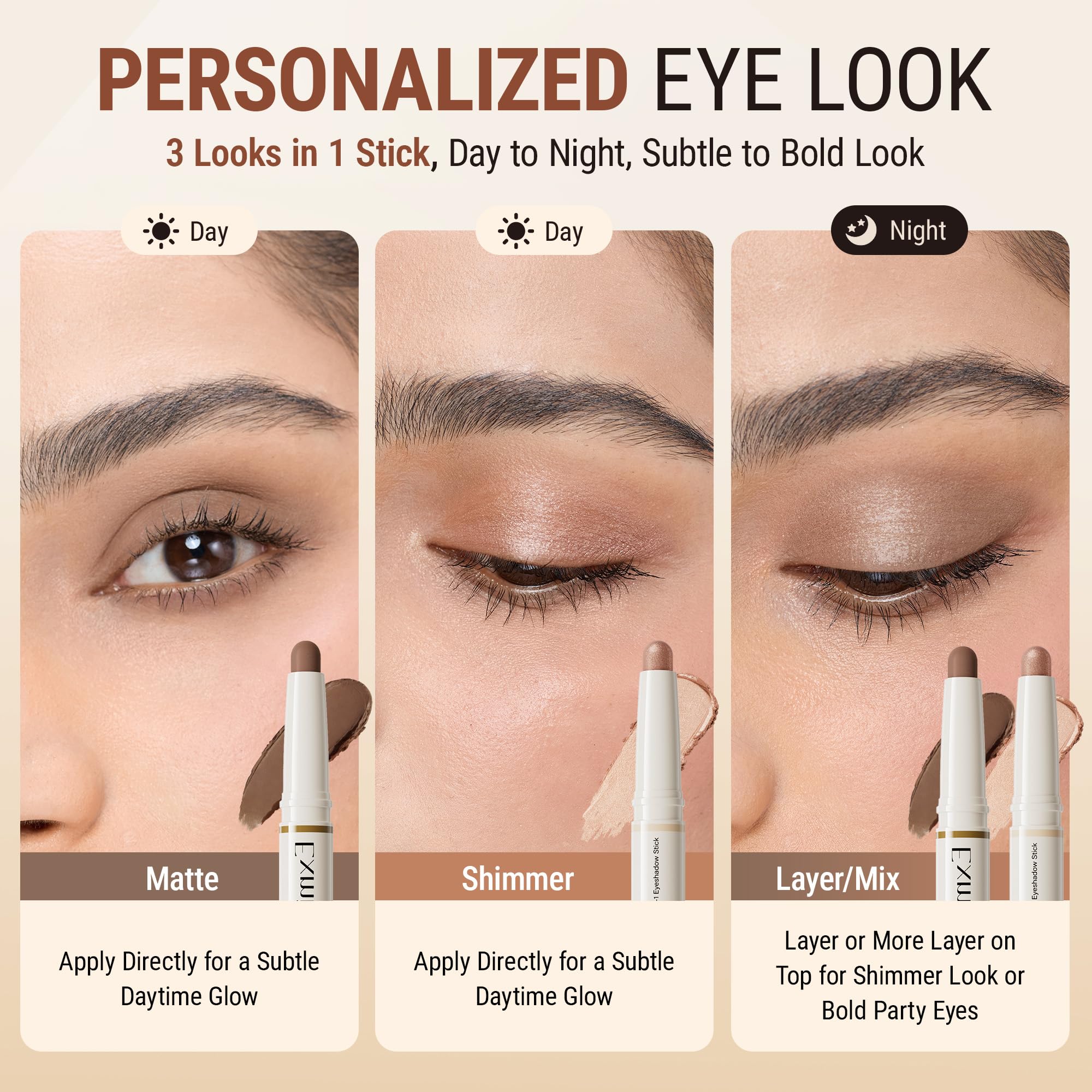 Exmiloo long-lasting formula resists fading for all-day eye makeup
