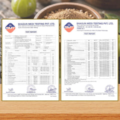 Back label of Exotic Veda Triphala Powder 100g
