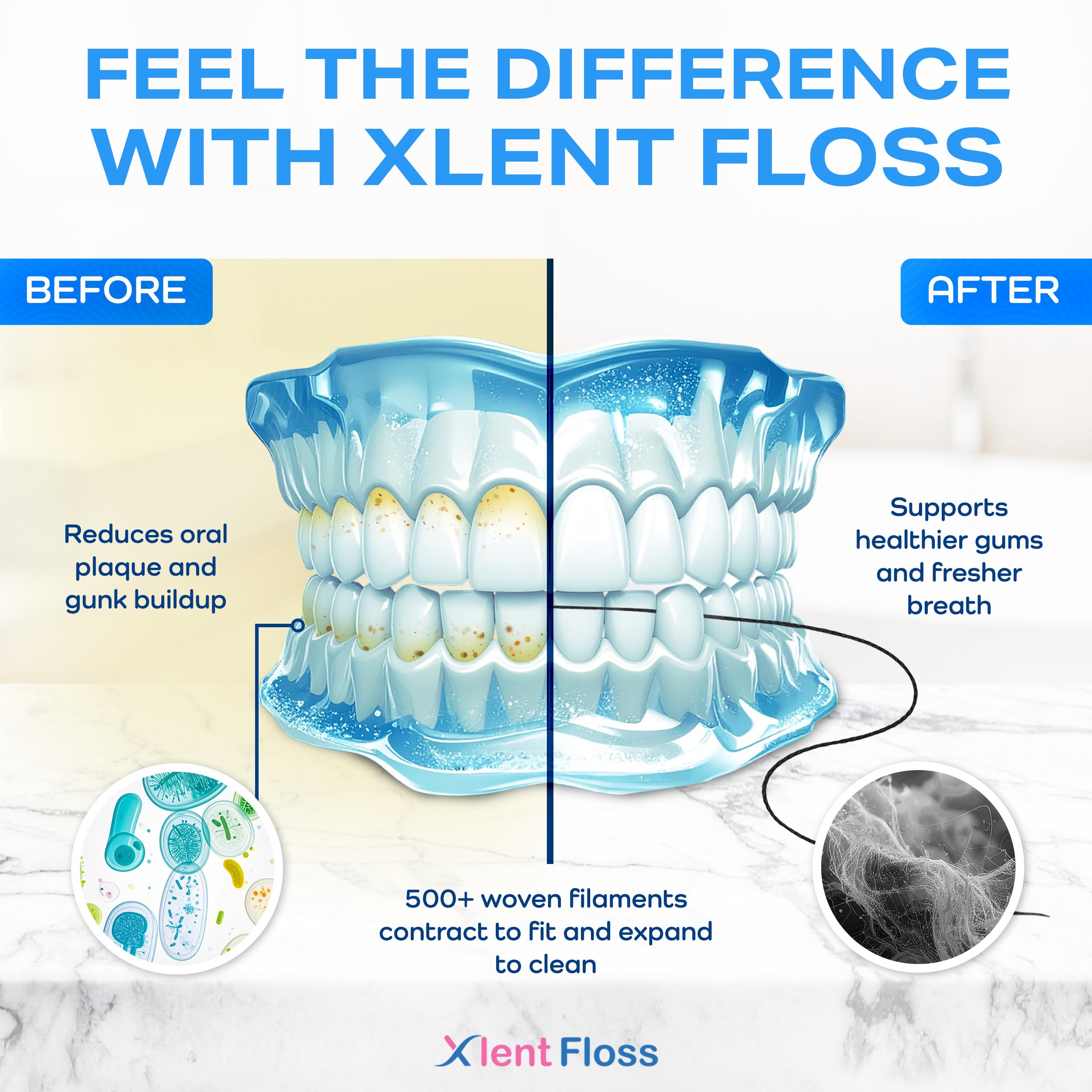 Floss infused with xylitol and plant-based wax