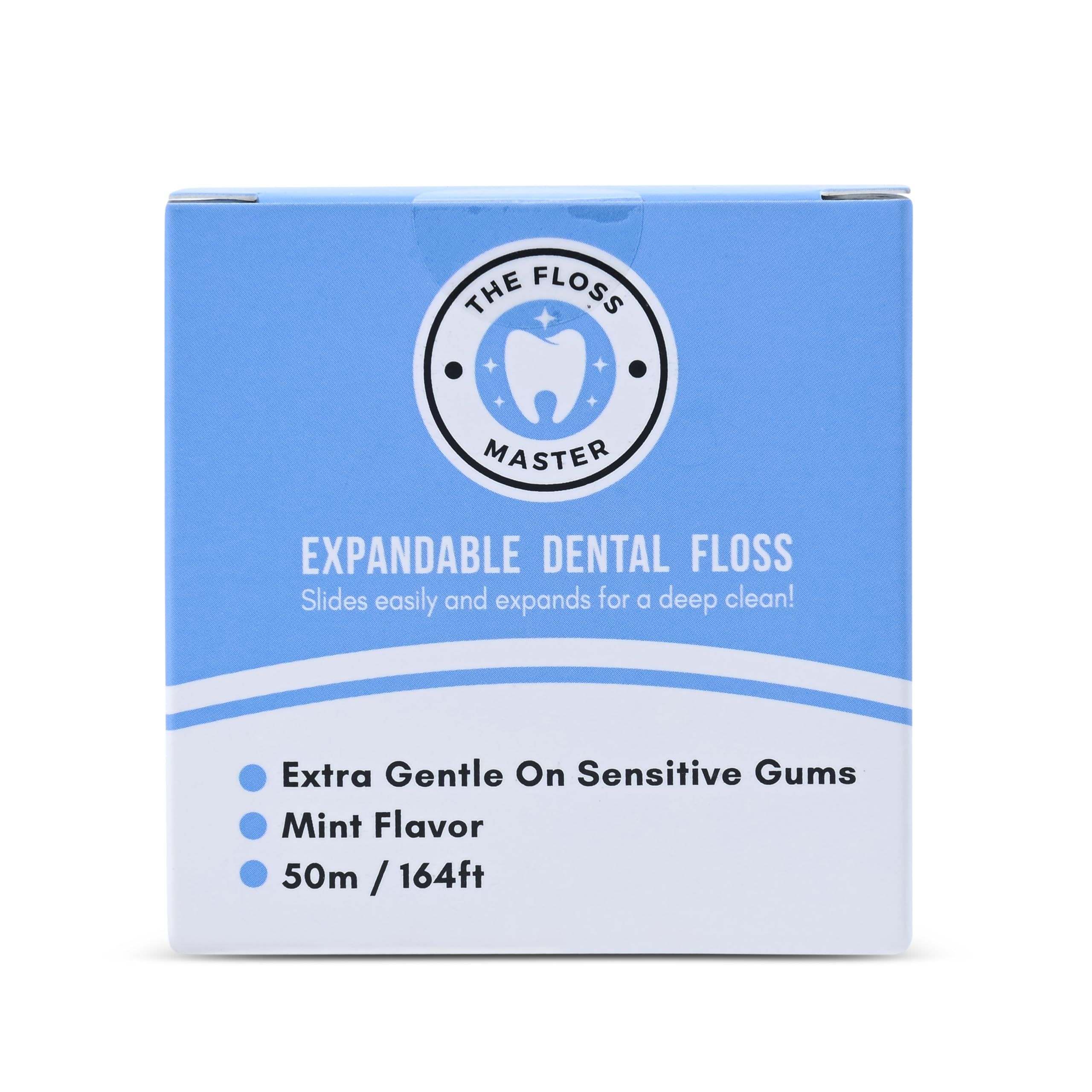 Healthy teeth and gums with expandable floss