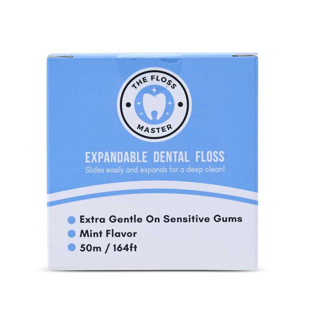 Healthy teeth and gums with expandable floss