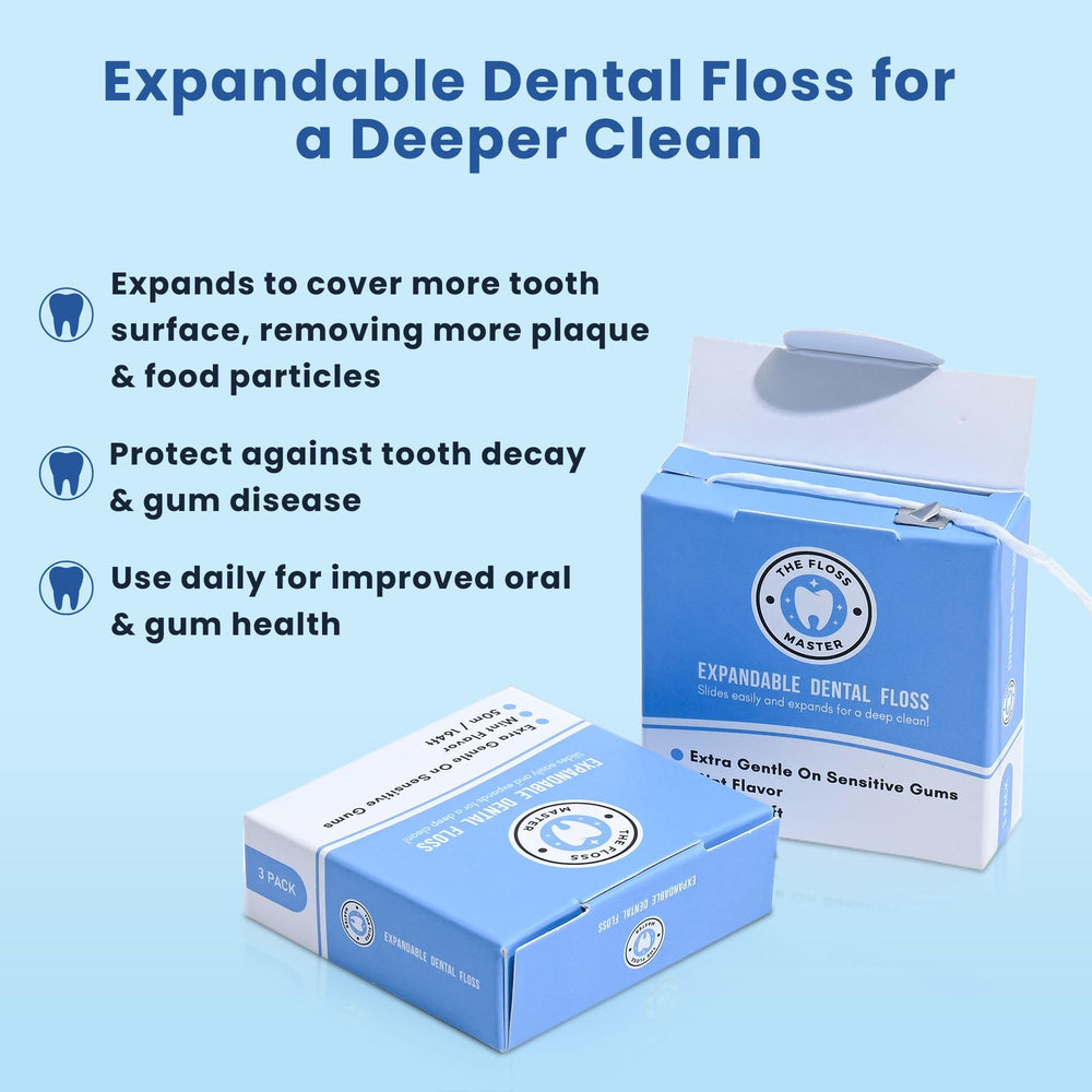 Floss gliding between teeth for deep cleaning