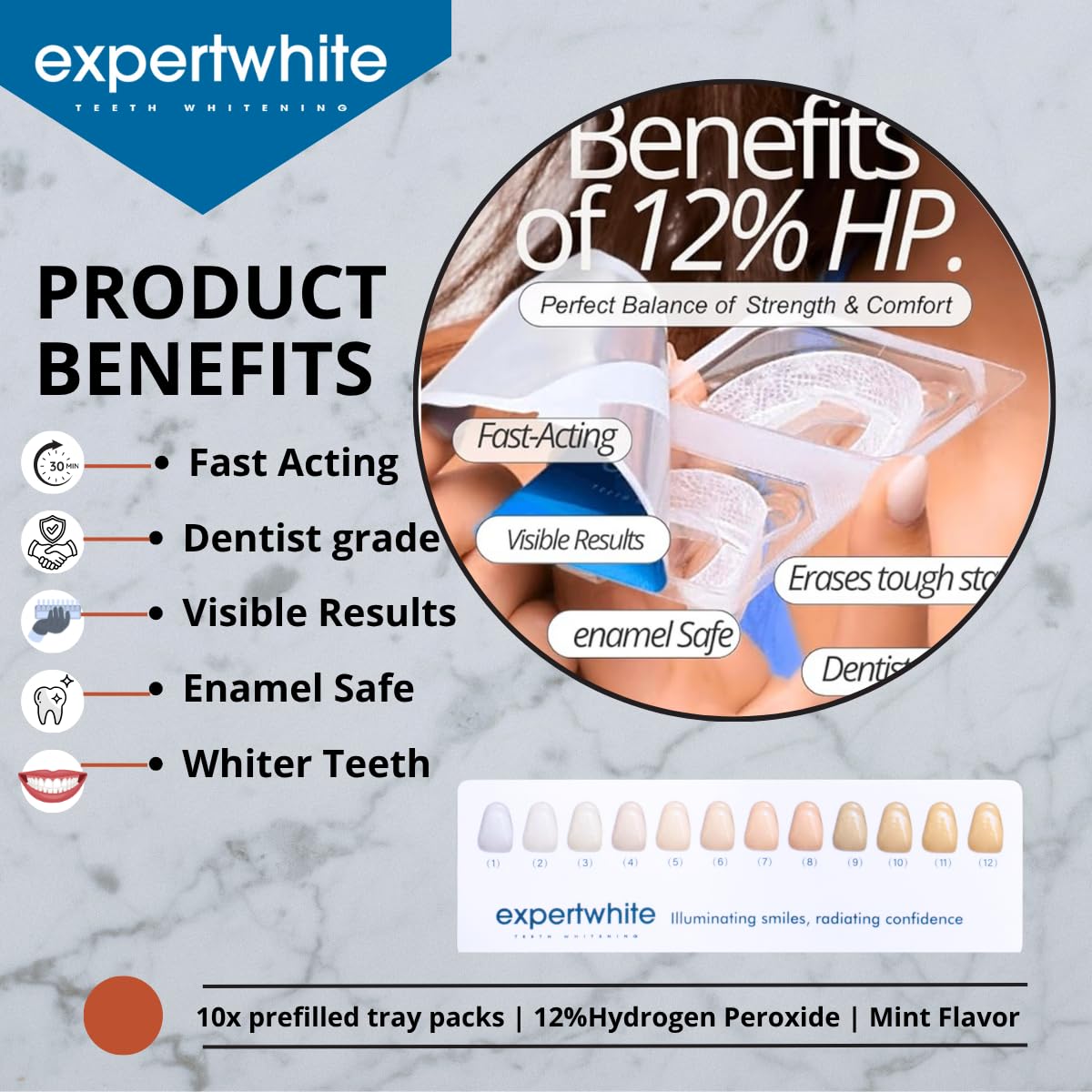 Enamel-safe, pH-balanced whitening gel designed for sensitive teeth