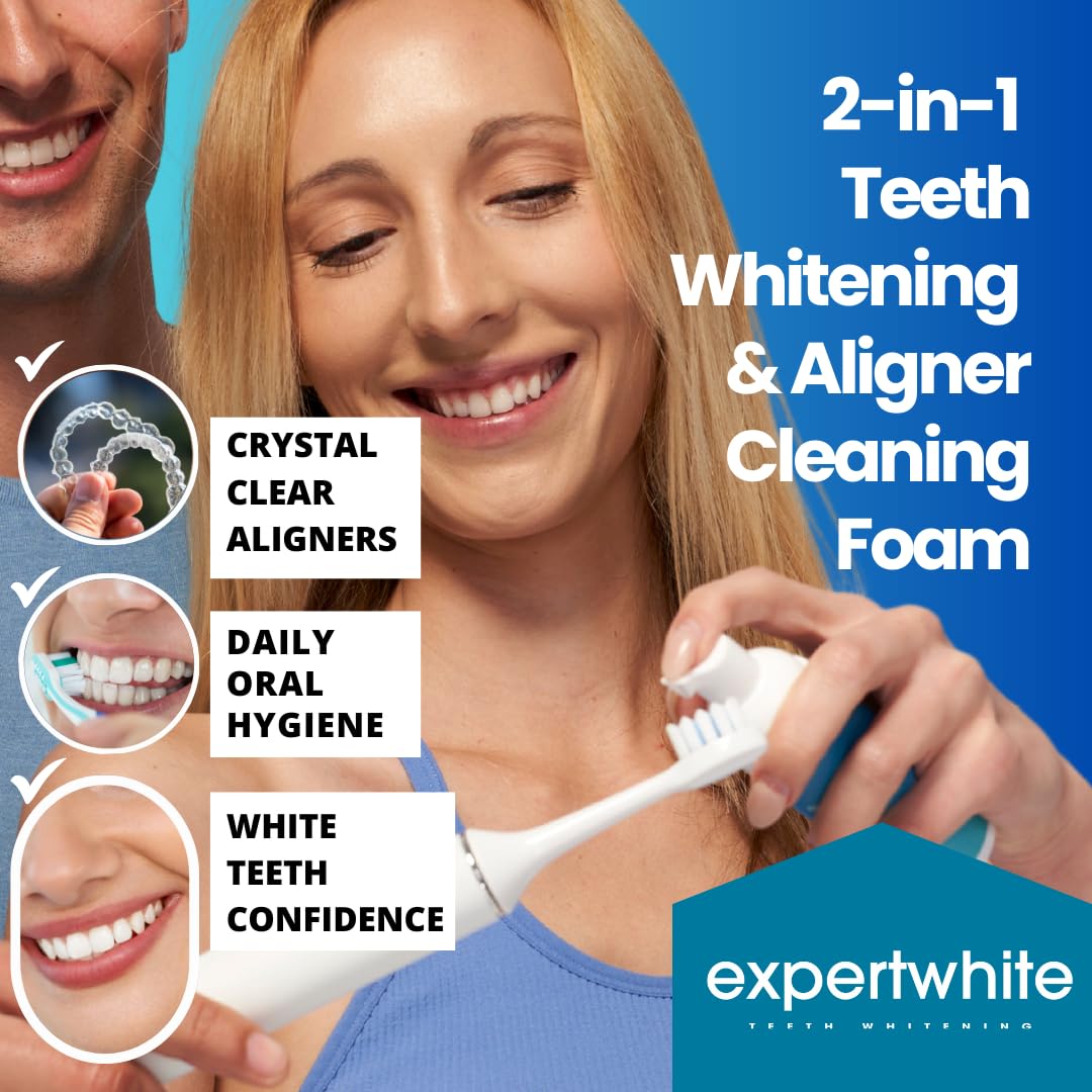 Invisalign-style aligners with whitening foam demonstration