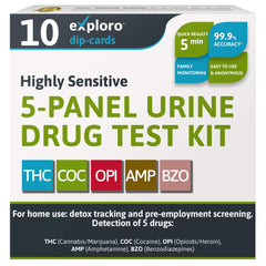 Exploro 5-Panel At-Home Drug Test Kit front view