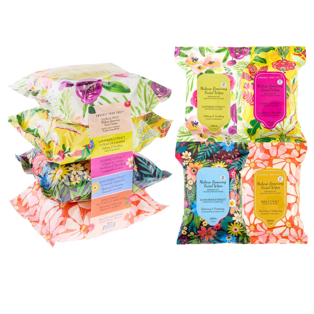 EXPRESSIONS 4-pack makeup removing wipes for quick, gentle cleansing on the go