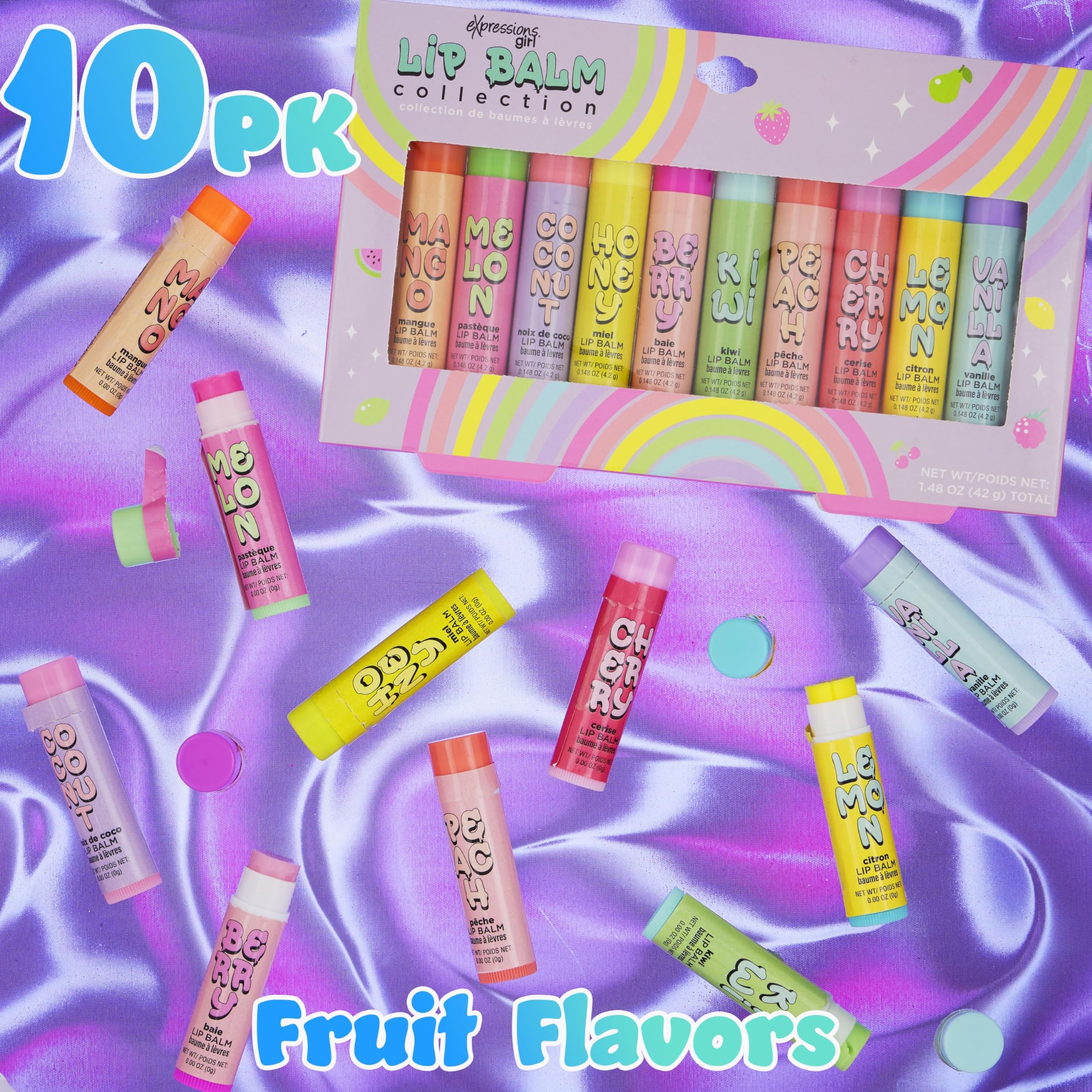 Expressions Fruity Lip Balm Kiwi flavor boosts hydration for daily lip care.