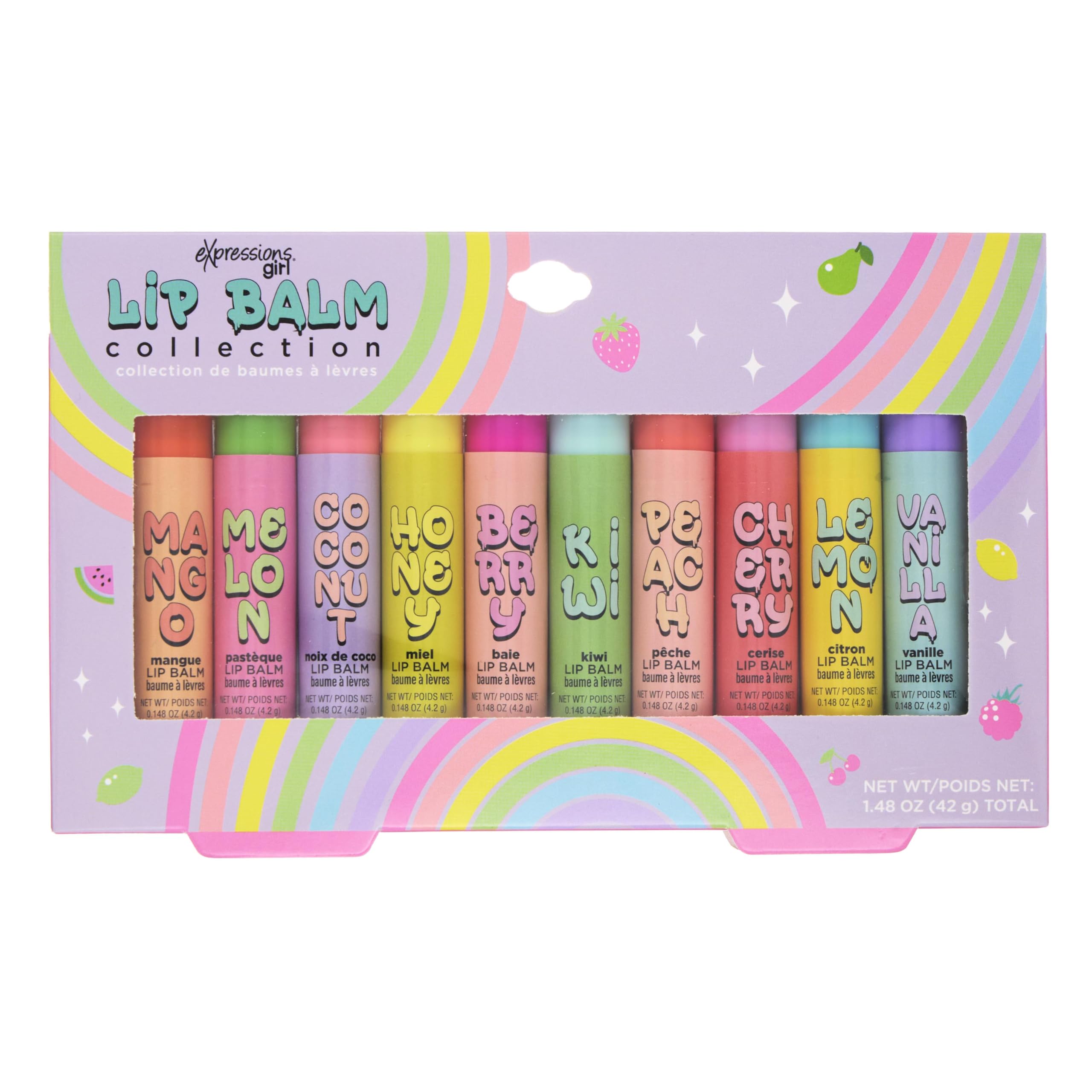 Expressions Fruity Lip Balm Melon flavor provides refreshing moisture for lips.