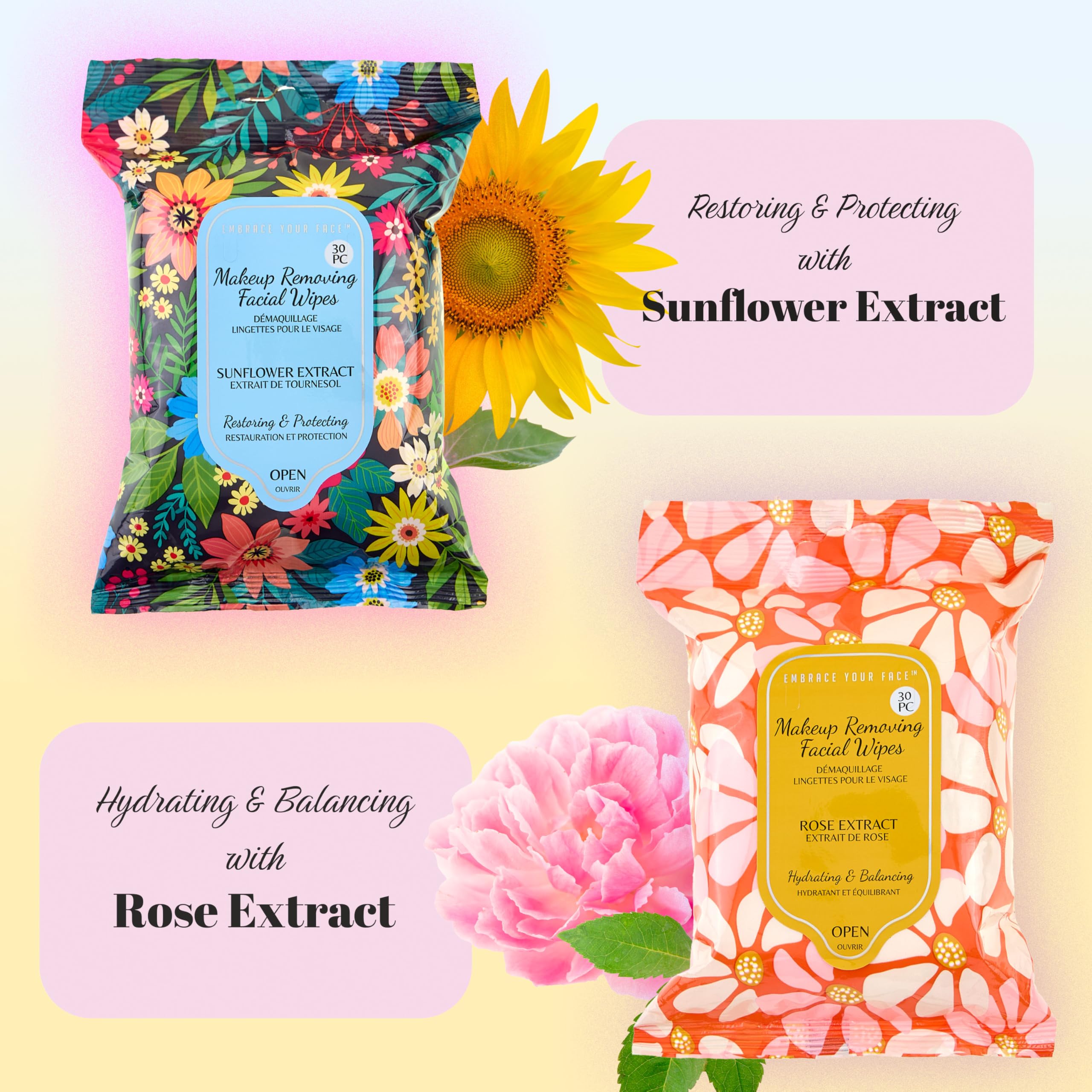 EXPRESSIONS jasmine extract wipes offer revitalizing hydration during cleansing
