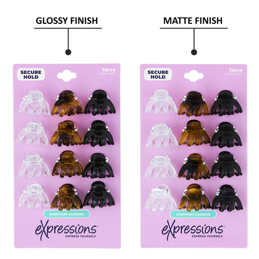 Expressions mini octopus clips tortoise pack closeup ideal for versatile looks.