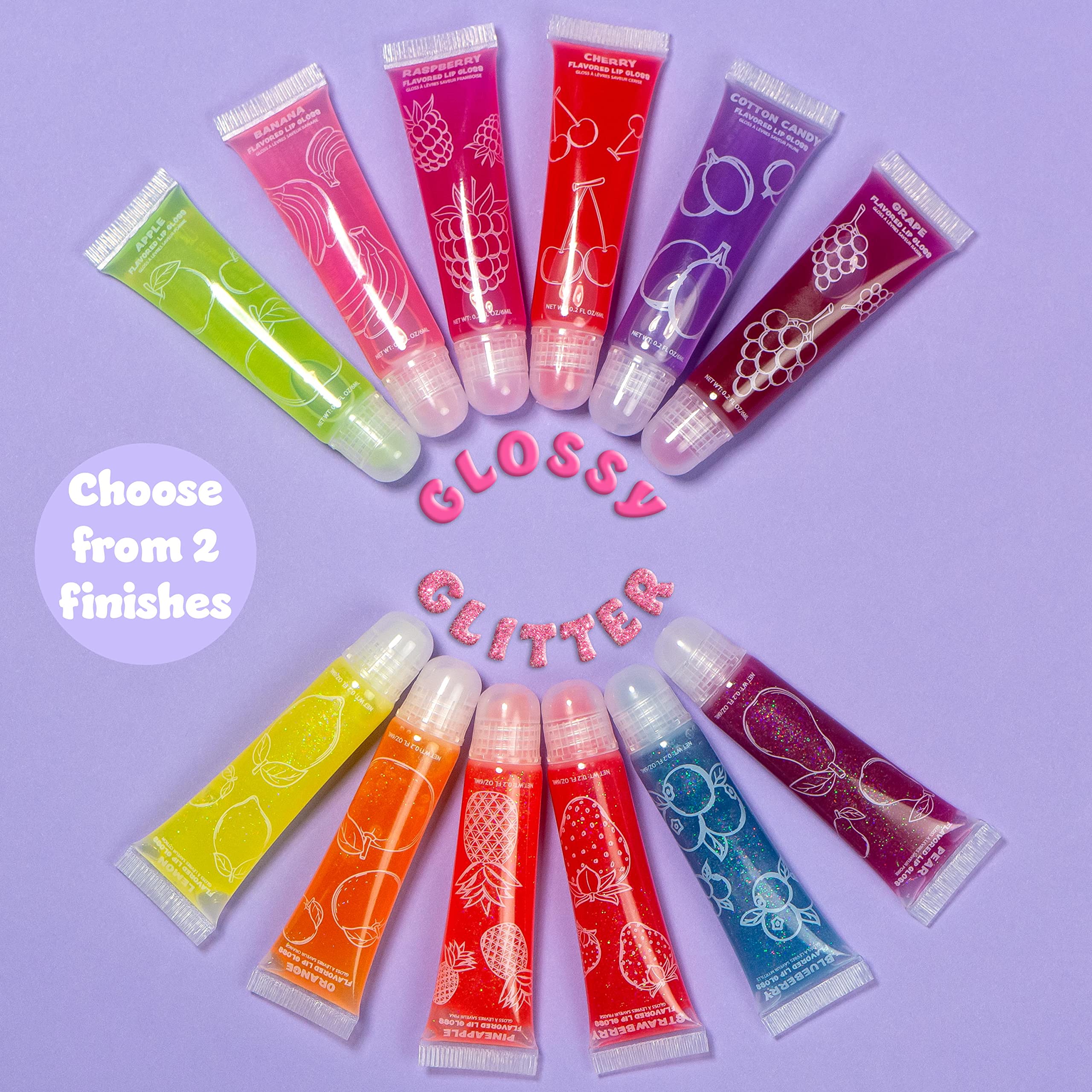 Expressions moisturizing lip gloss squeeze tubes provide soft moisture and quick daily touch-ups.