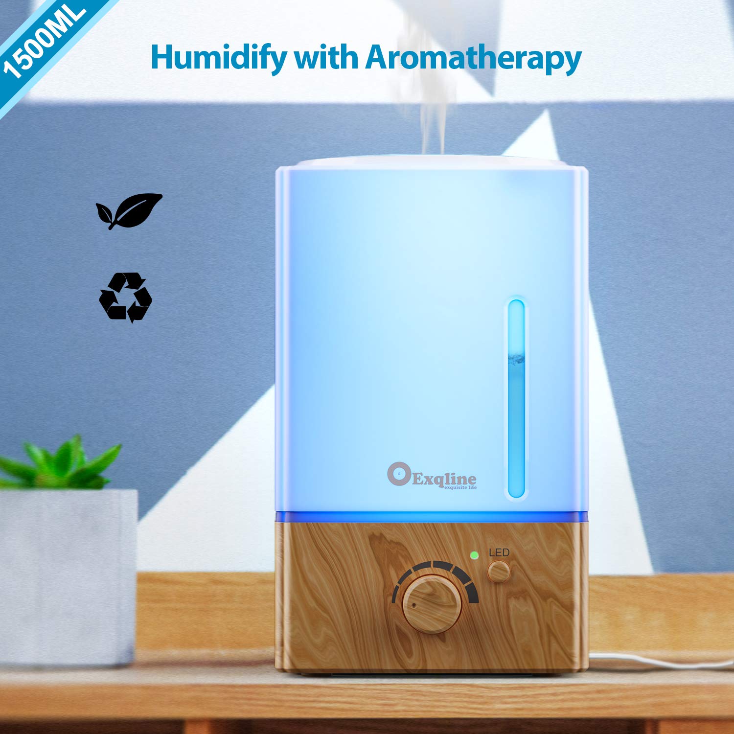 Diffuser in a large room demonstrating coverage up to 325 sq ft