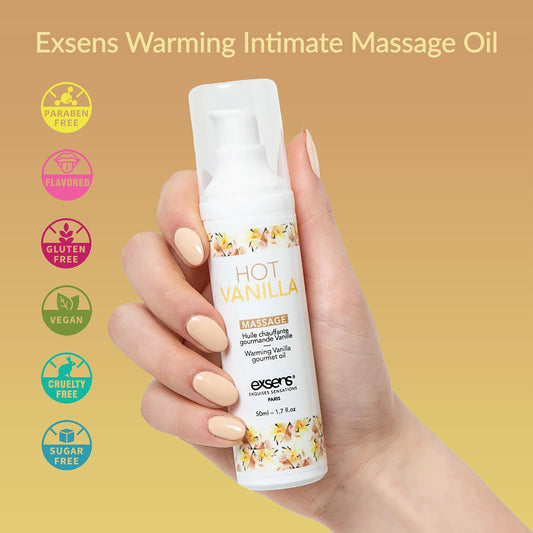Gel-like warming massage oil texture being applied to skin