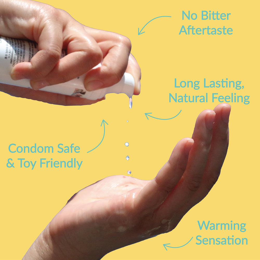 Applying gel-like warming massage oil on skin