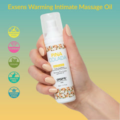 Ingredients and natural formula details for Exsens Warming Massage Oil